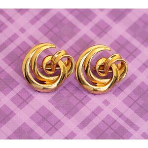 Vintage Multi Spiral Gold Tone Clip On Earrings by Avon - V5